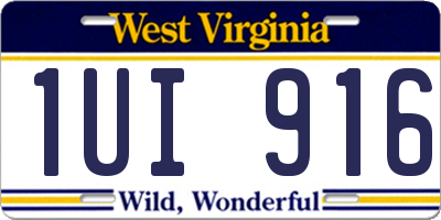 WV license plate 1UI916