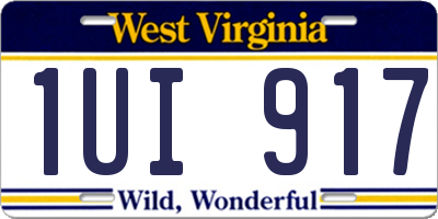WV license plate 1UI917