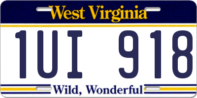 WV license plate 1UI918
