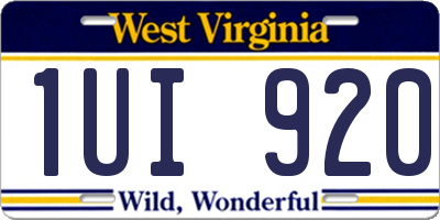 WV license plate 1UI920