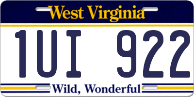 WV license plate 1UI922