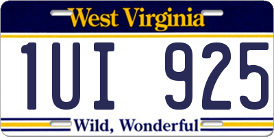 WV license plate 1UI925