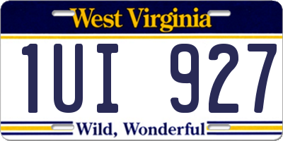 WV license plate 1UI927