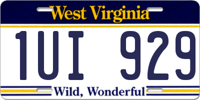 WV license plate 1UI929