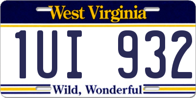 WV license plate 1UI932