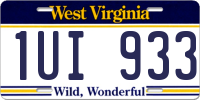 WV license plate 1UI933