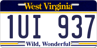 WV license plate 1UI937