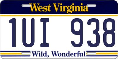 WV license plate 1UI938