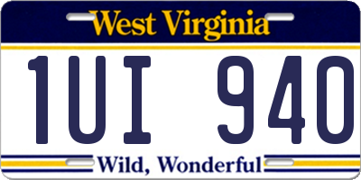 WV license plate 1UI940