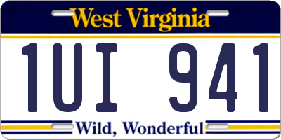 WV license plate 1UI941