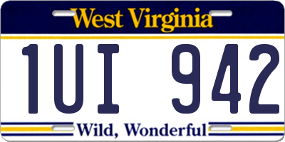 WV license plate 1UI942