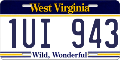 WV license plate 1UI943