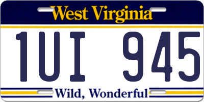 WV license plate 1UI945