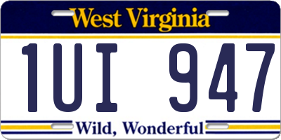 WV license plate 1UI947