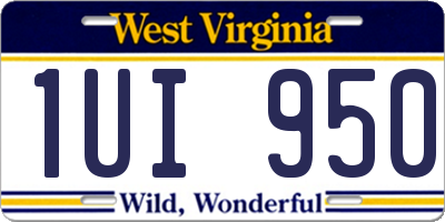 WV license plate 1UI950