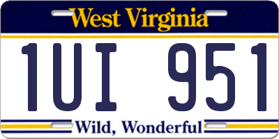 WV license plate 1UI951