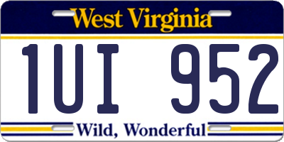 WV license plate 1UI952