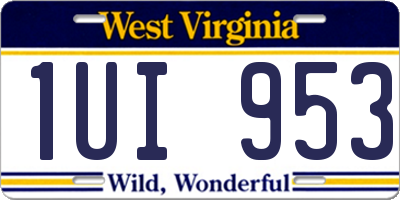WV license plate 1UI953