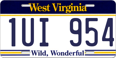 WV license plate 1UI954