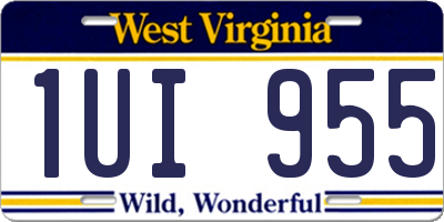WV license plate 1UI955