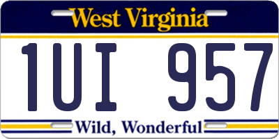 WV license plate 1UI957
