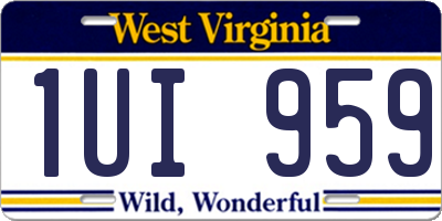 WV license plate 1UI959