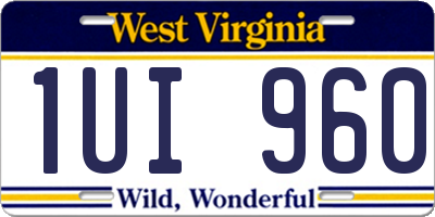 WV license plate 1UI960