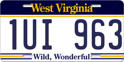 WV license plate 1UI963
