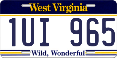 WV license plate 1UI965