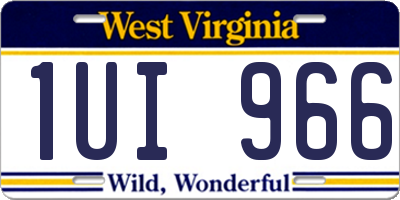 WV license plate 1UI966