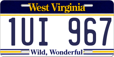 WV license plate 1UI967