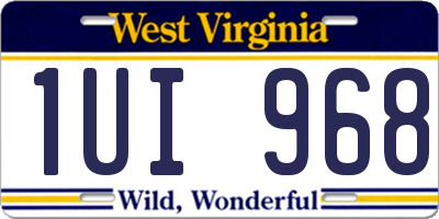 WV license plate 1UI968