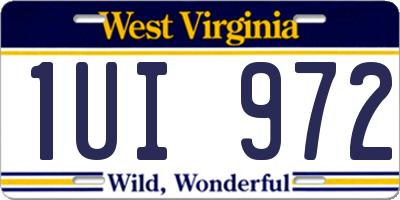 WV license plate 1UI972