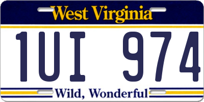 WV license plate 1UI974
