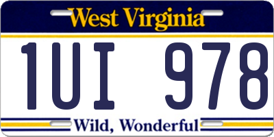 WV license plate 1UI978