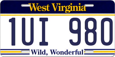 WV license plate 1UI980