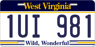 WV license plate 1UI981