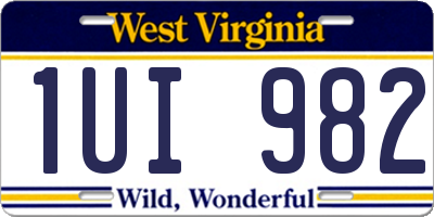 WV license plate 1UI982