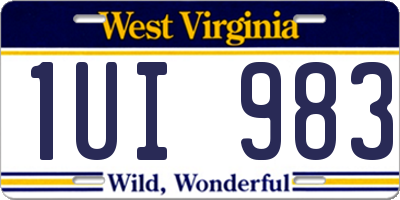 WV license plate 1UI983