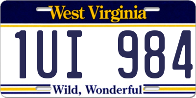 WV license plate 1UI984