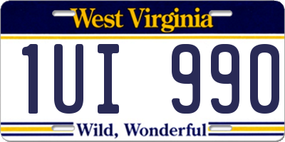 WV license plate 1UI990
