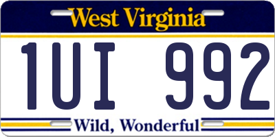WV license plate 1UI992