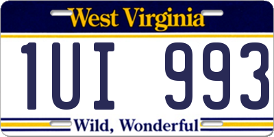 WV license plate 1UI993