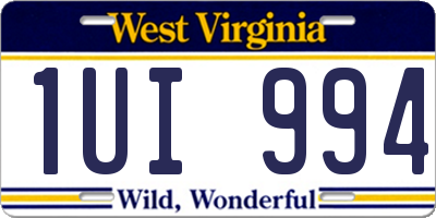 WV license plate 1UI994