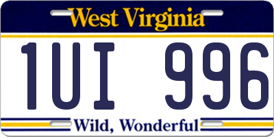 WV license plate 1UI996