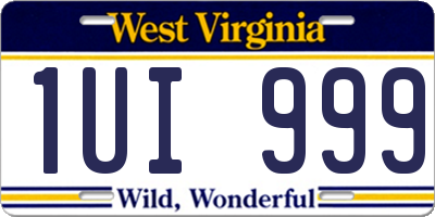 WV license plate 1UI999