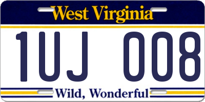 WV license plate 1UJ008