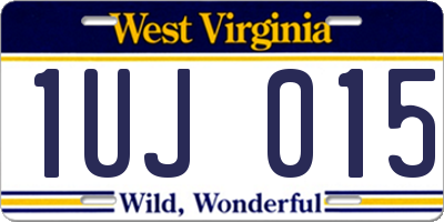 WV license plate 1UJ015