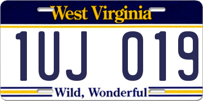 WV license plate 1UJ019