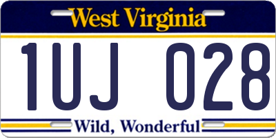 WV license plate 1UJ028